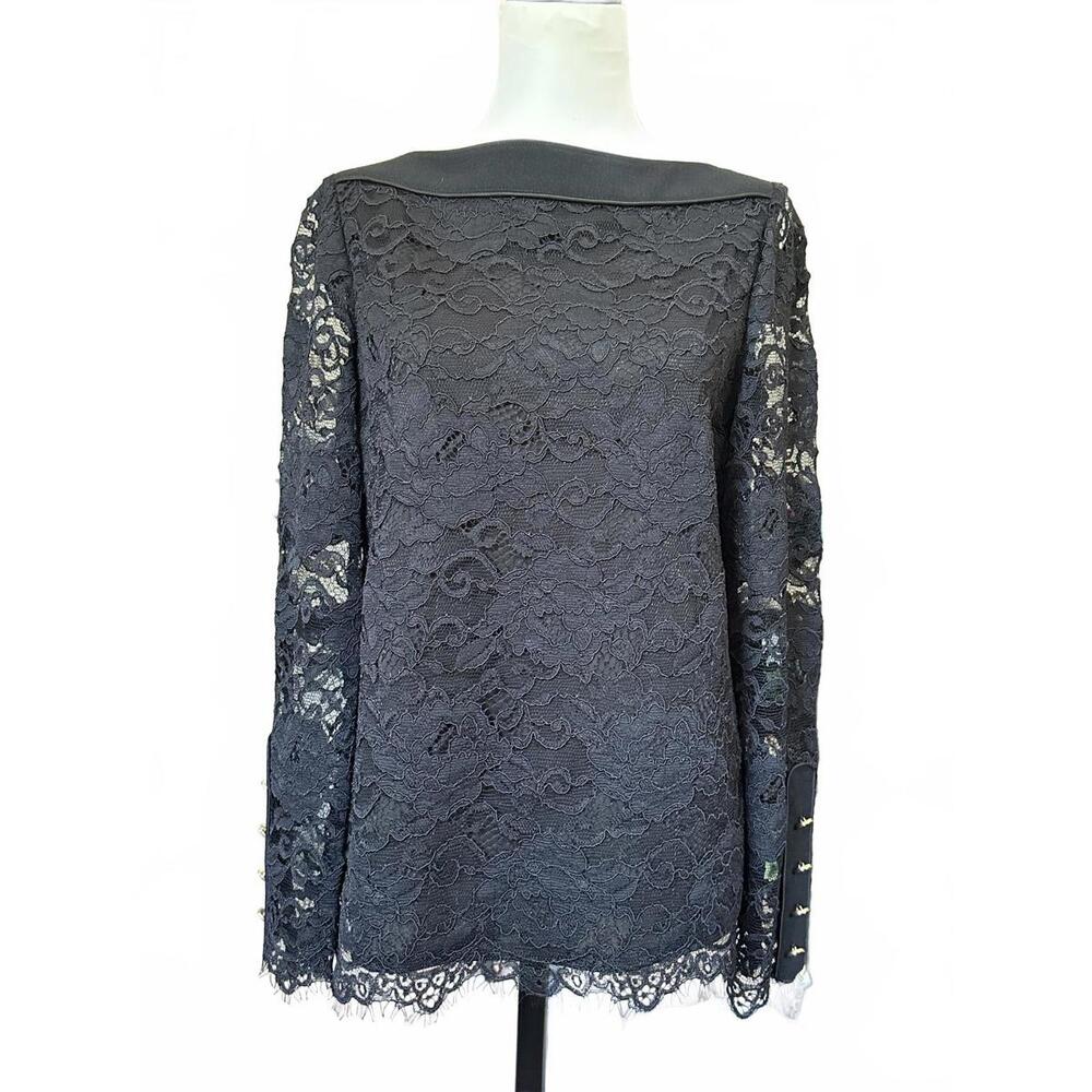 Tory Burch Black Lace Blouse Size 4